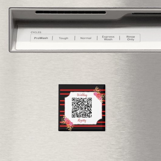 Wedding Registry Custom QR Code and Text マグネット (インサイチュ (食洗機))