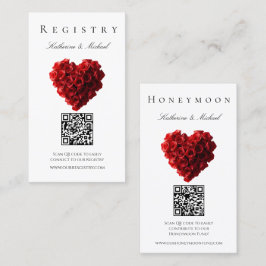 Wedding Registry-Heart Shaped Red Roses- 名刺
