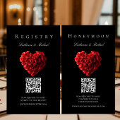 Wedding Registry-Heart Shaped Red Roses- 名刺