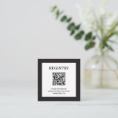 Wedding Registry QR Code Black エンクロージャーカード (スタンド正面)