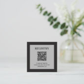 Wedding Registry QR Code Black エンクロージャーカード (スタンド正面)