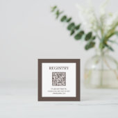 Wedding Registry QR Code Brown エンクロージャーカード (スタンド正面)