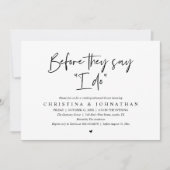 Wedding Rehearsal Dinner, Before They Say "I Do" 招待状 (正面)