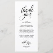 Wedding Rehearsal Dinner Thank You Card プログラム (正面)