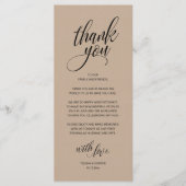 Wedding Rehearsal Dinner Thank You Card プログラム (正面)