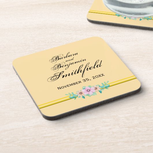 Wedding Remembrance Floral - Personalize コースター (左側)