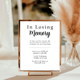 Wedding Remembrance Sign In Loving Memory ポスター