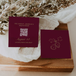 Wedding Response QR Code Locket Monogram エンクロージャーカード