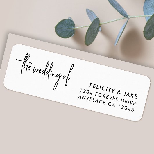 Wedding Return Address Label | Modern Minimalist ラベル
