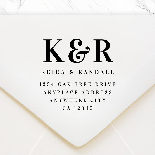 Wedding Return Address Stamp | Mr & Mrs Mailing ラバースタンプ