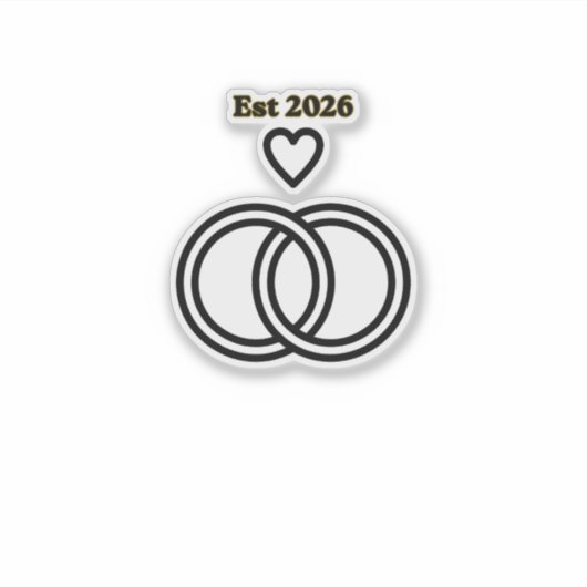 Wedding Ring Day Themed Sticker シール (正面)