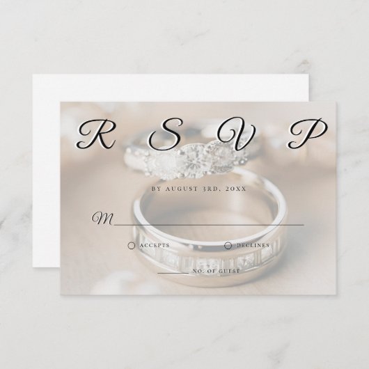 Wedding Rings Announcement RSVP Response Card (正面/裏面)