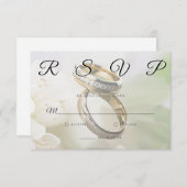 Wedding Rings Elegant Minimalist RSVP Card  (正面/裏面)