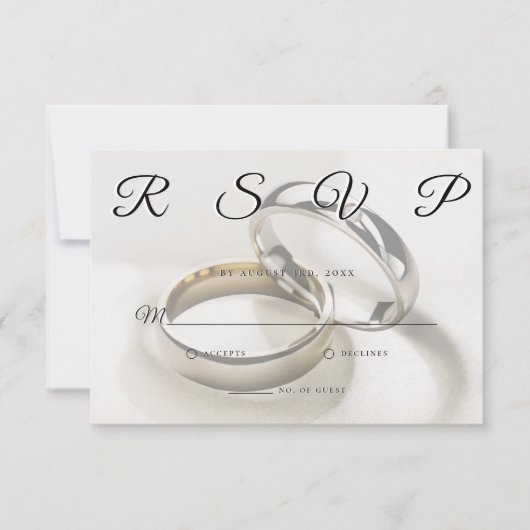Wedding Rings Elegant Minimalist RSVP Card (正面)