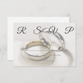 Wedding Rings Elegant Minimalist RSVP Card (正面/裏面)
