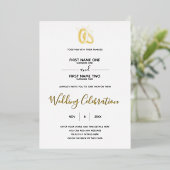 Wedding Rings Modern Minimalist Invitation 箔招待状 (立ち正面)