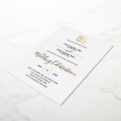 Wedding Rings Modern Minimalist Invitation 箔招待状 (回転した状態)