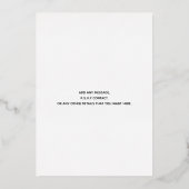 Wedding Rings Modern Minimalist Invitation 箔招待状 (裏面)