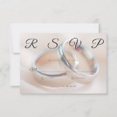 Wedding Rings Simple Elegant Minimalist RSVP Card  (正面)