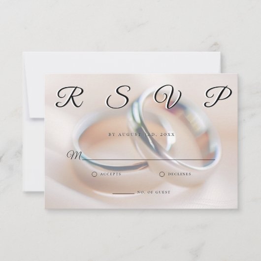 Wedding Rings Simple Elegant Minimalist RSVP Card  (正面)