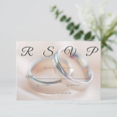 Wedding Rings Simple Elegant Minimalist RSVP Card  (スタンド正面)