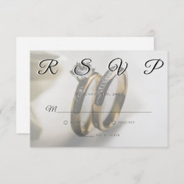 Wedding Rings Simple Elegant Minimalist RSVP Card 