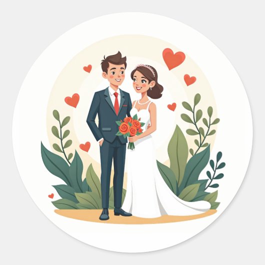 Wedding Romance Sticker ラウンドシール (正面)