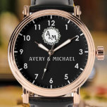 Wedding Romantic Gifts Vintage style Couple names  腕時計<br><div class="desc">Wedding Romantic Gifts Vintage style Couple names Watch Monogram black Watch Wedding Romantic Gifts Vintage style Couple names ★WHO TO USE★: Applicable to the Couple Lovers, Women and Men, Valentines, boyfriends and girlfriend, husbands and wife, etc. are all good gifts for their loved ones(set for two) ★Fashion Business Design★: Simple...</div>