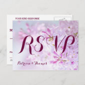 Wedding RSVPカスタマイズ可能 インビテーションポストカード (正面/裏面)