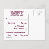 Wedding RSVPカスタマイズ可能 インビテーションポストカード (裏面)