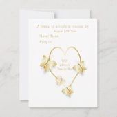 Wedding RSVP Card Gold Coloured Heart Butterfly (裏面)