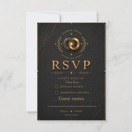 Wedding RSVP Card Midnight Edition | Sacred Union (正面)