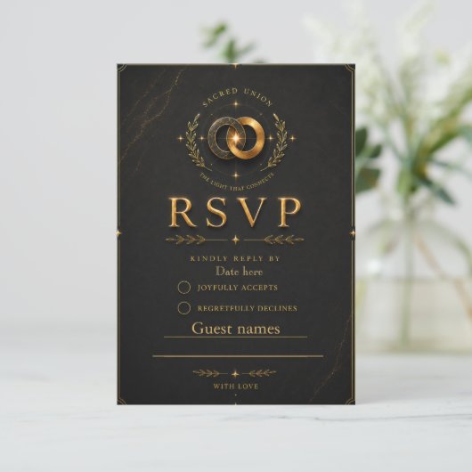 Wedding RSVP Card Midnight Edition | Sacred Union (スタンド正面)