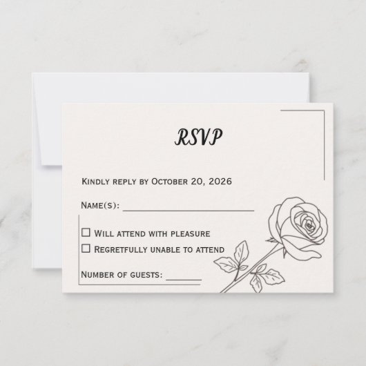 Wedding RSVP Card | Minimal Elegant Design (正面)