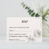 Wedding RSVP Card | Minimal Elegant Design (スタンド正面)