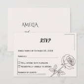 Wedding RSVP Card | Minimal Elegant Design (正面/裏面)