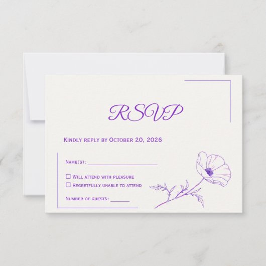 Wedding RSVP Card | Minimal Elegant Design (正面)