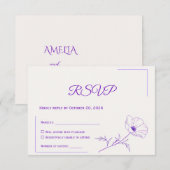 Wedding RSVP Card | Minimal Elegant Design (正面/裏面)