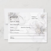 Wedding RSVP Card Soft Flowers (正面)