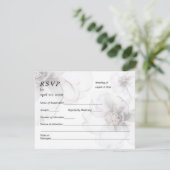 Wedding RSVP Card Soft Flowers (スタンド正面)
