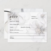 Wedding RSVP Card Soft Flowers (正面/裏面)