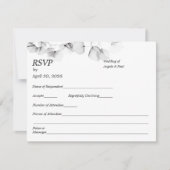 Wedding RSVP Card Soft Leaf Leaves  (正面)