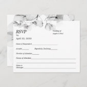 Wedding RSVP Card Soft Leaf Leaves  (正面/裏面)