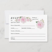 Wedding RSVP Card Soft Pink Roses  (正面)