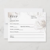 Wedding RSVP Card Soft Rose Flowers (正面)