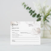 Wedding RSVP Card Soft Rose Flowers (スタンド正面)