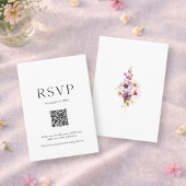 Wedding RSVP Card with QR Code | Elegant Floral
