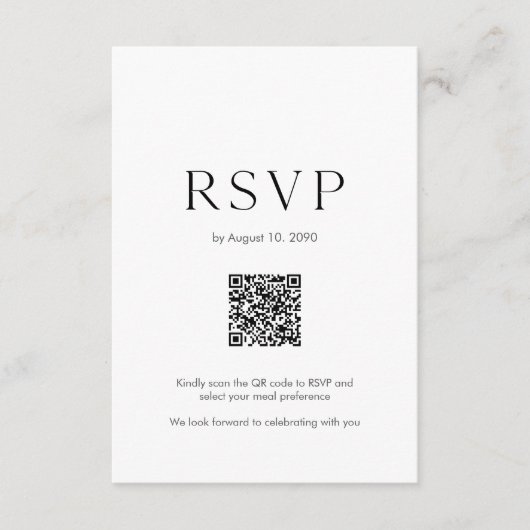 Wedding RSVP Card with QR Code | Elegant Floral (正面)
