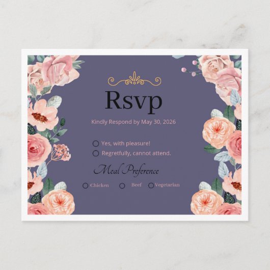 wedding rsvp cards インビテーションポストカード (正面)