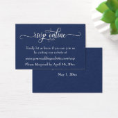 Wedding RSVP Online 挿入カード 白 スクリプト & 紺色, 19 (デスク)